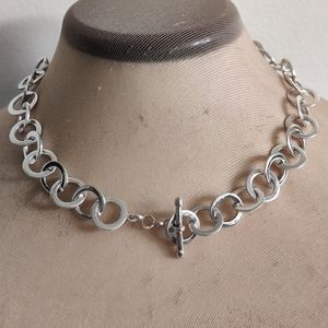 Designer David Sigal Modernist Sterling silver chain necklace
